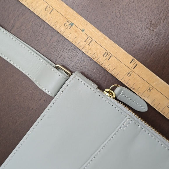 RADLEY London Crossbody Purse Gray Taupe Leather Zipper Pockets - Picture 7 of 10